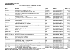 Schulbuchliste Klasse 9 QS1