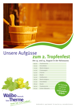 Unsere Aufgüsse zum 2. Tropfenfest