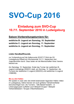 Einladung SVO-Cup 2016 - weibl. A-B-C
