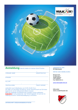 Die Vulkano Fussballschule l&auml;dt ein zum "Jugend