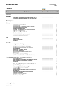 Bestandsunterlagen Checklisten