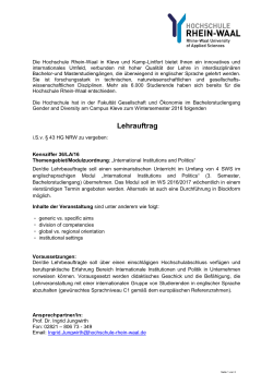 International Institutions and Politics - Hochschule Rhein-Waal