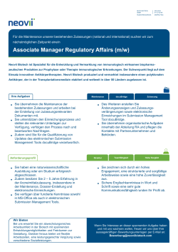 Associate Manager Regulatory Affairs (m/w) - bio