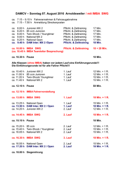 DAMCV – Sonntag 07. August 2016 Arnoldsweiler / mit IMBA SWG