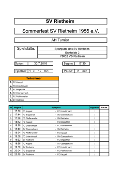 Spielplan AH - SV Rietheim