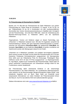 Presseinformation - Präventionsrat Hildesheim