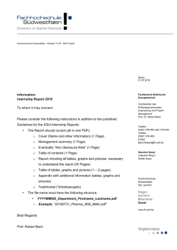 Information: Internship Report 2016 To whom it may concern: Please