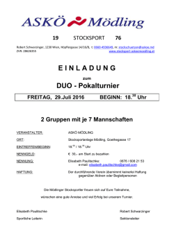 E I N L A D U N G DUO