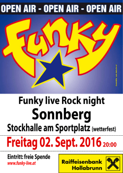 Funky live Rock night Stockhalle am Sportplatz (wetterfest)