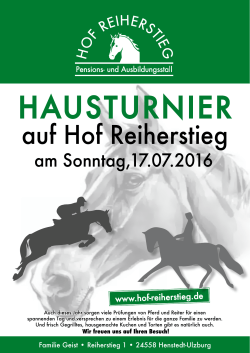 Haustunier 2016 - Hof Reiherstieg