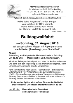 Flyer Bulldogwallfahrt 2016 - Pfarreiengemeinschaft Lechrain