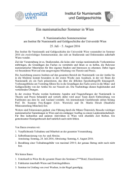 Ein numismatischer Sommer in Wien