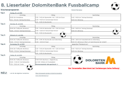 Programm DolomitenBank Fussballcamp