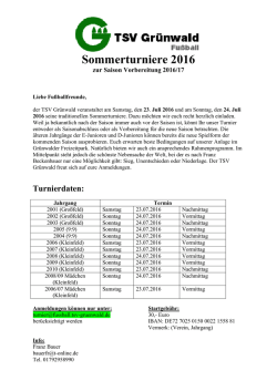 Jugend Sommerturniere 2016
