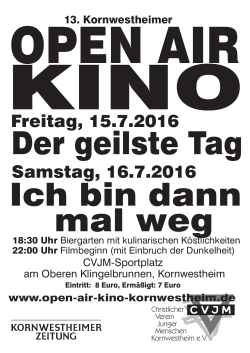 Plakat 2016 - Open Air Kino Kornwestheim