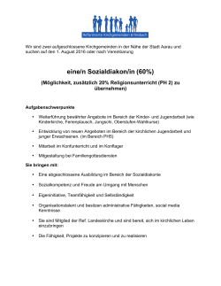 eine/n Sozialdiakon/in (60%) - mediallegra.ch