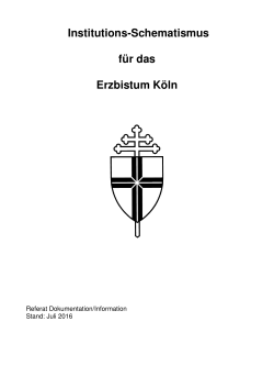 Institutions-Schematismus für das Erzbistum Köln