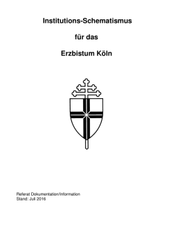 Institutions-Schematismus f&uuml;r das Erzbistum K&ouml;ln