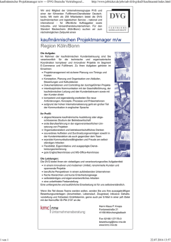 Projektmanager m/w - Logistik, Konsum- und Investionsgüter
