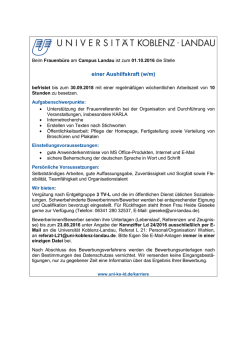 einer Aushilfskraft (w/m) - Stellenwerk Koblenz