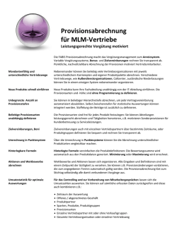 Provisionsabrechnung f&uuml;r MLM-Vertriebe