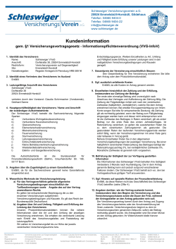 Kundeninformation - Schleswiger Versicherungsverein