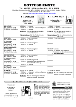 gottesdienste - St. Aloysius
