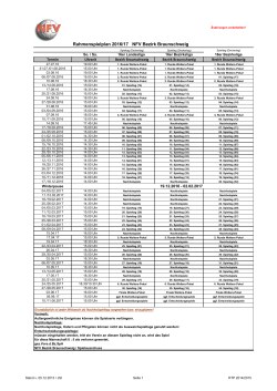 Rahmenspielplan 2016 - 2017