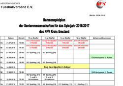 Rahmenspielplan 2016-2017