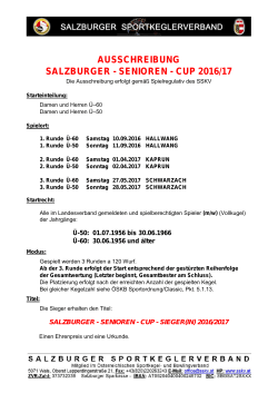 Ausschreibung - Salzburg - SSKV Salzburger Sportkeglerverband