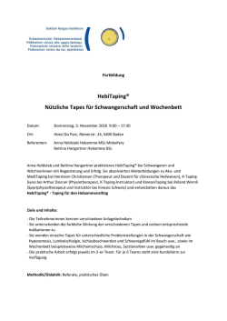 HebiTaping&reg; N&uuml;tzliche Tapes f&uuml;r Schwangerschaft und Wochenbett