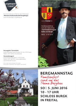 So| 5. Juni 2016 10 - 17 uHr ScHloSS Burgk in Freital