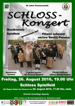 Freitag, 26. August 2016, 19.00 Uhr Freitag, 26. August 2016, 19.00