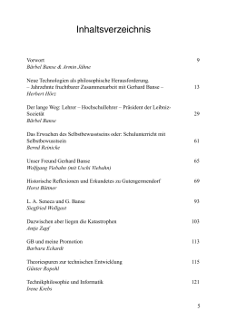 Inhaltsverzeichnis - Leibniz-Soziet&auml;t der Wissenschaften zu Berlin eV
