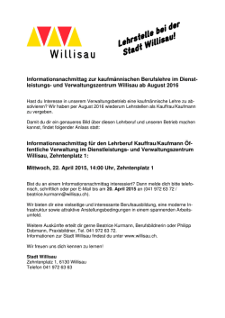Informationsnachmittag zur kaufm&auml;nnischen Berufslehre im Dienst