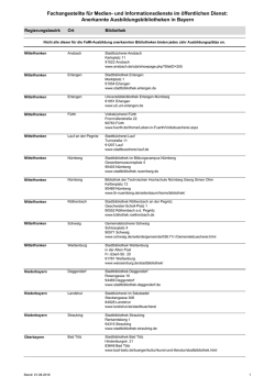 Übersicht der in Bayern für die FaMI