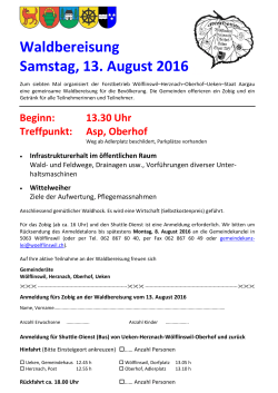 Waldbereisung Samstag, 13. August 2016