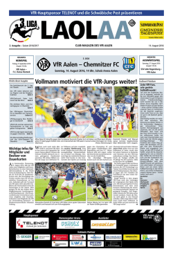 VfR Aalen – Chemnitzer FC Vollmann motiviert die VfR