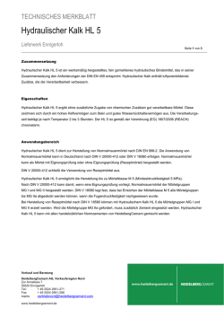 Hydraulischer Kalk HL 5 - HeidelbergCement in Deutschland