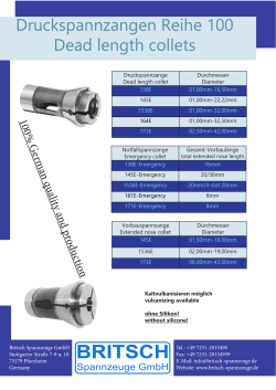 Druckspannzangen Reihe 100 Dead length collets