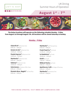 August Hours Week 1 - University of Kentucky Dining