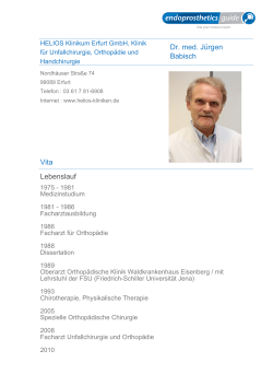 HELIOS Klinikum Erfurt GmbH, Klinik f&uuml;r Unfallchirurgie, Orthop&auml;die