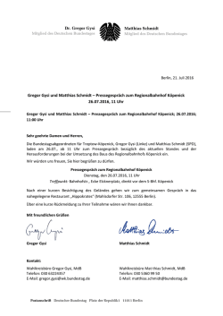 Pressegespräch zum Regionalbahnhof Köpenick