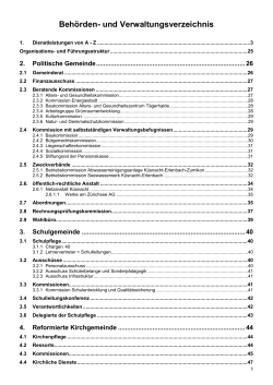 Behörden - und Verwaltungsverzeichnis 2014