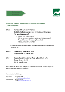 Einladung - Denkanstupser 18.08.2016