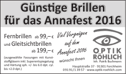 G&uuml;nstige Brillen f&uuml;r das Annafest 2016