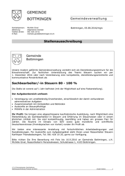 Sachbearbeiter-/in Steuern 80-100