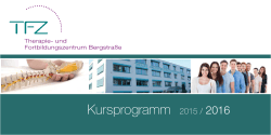 Kursprogramm 2015 / 2016 - Therapie