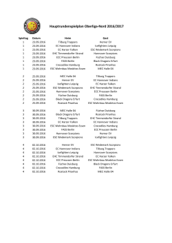 Spielplan Nord