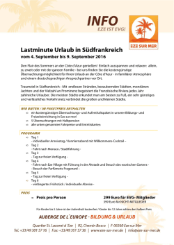 Lastminute Urlaub in Südfrankreich